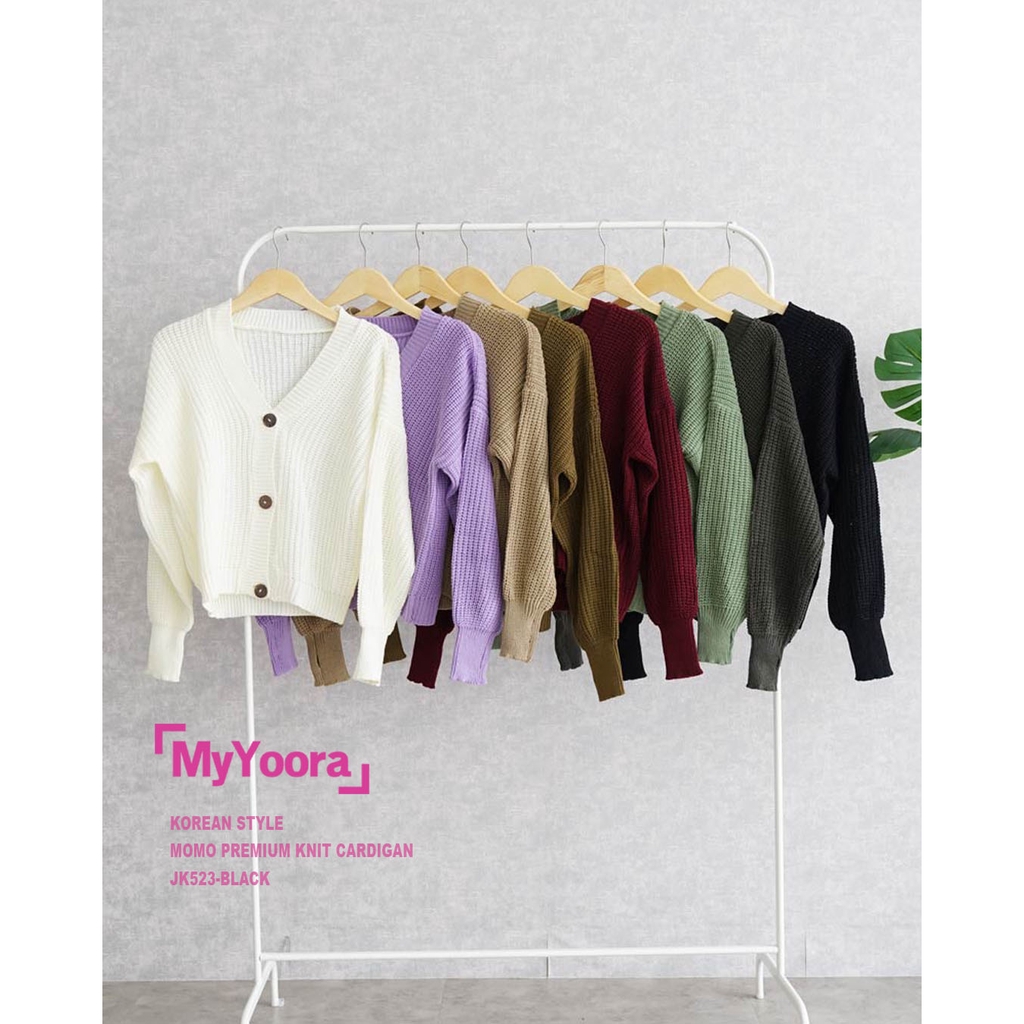 MyYoora Premium Knit Basic Cardigan Rajut JK530/JK525 /JK523-Momo-Black