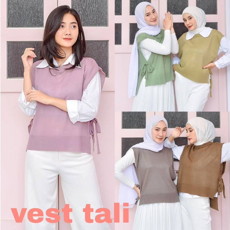 vest rompi rajut wanita / rompi tali / rompi vneck / rompi button