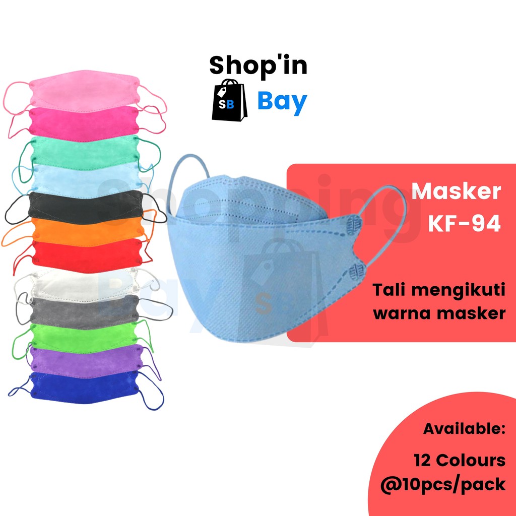 [SB]  MASKER KOREA 4 PLY SURGICAL MASK / MASKER KF94 EVO / MASKER DUCKBILL TALI WARNA