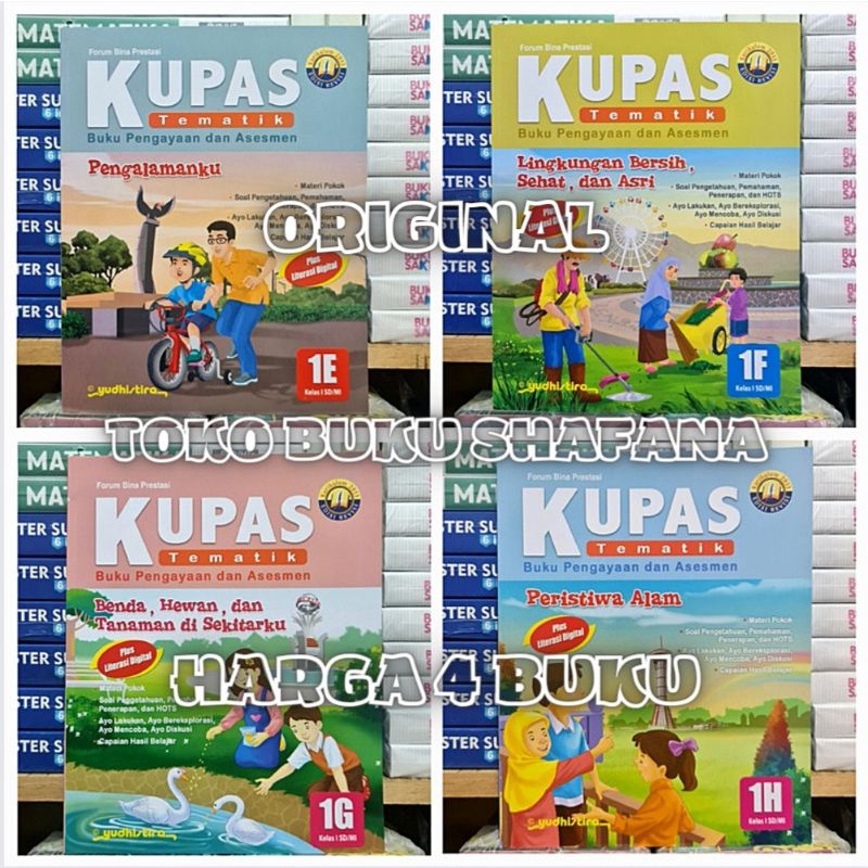 Paket Buku Kupas Tematik 1E 1F 1G 1H Kelas 1 SD Yudhistira K13 Edisi Revisi ( Harga 4 Buku )