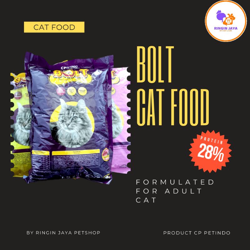 Bolt Pakan Kucing 1kg Ikan/Donat/Salmon