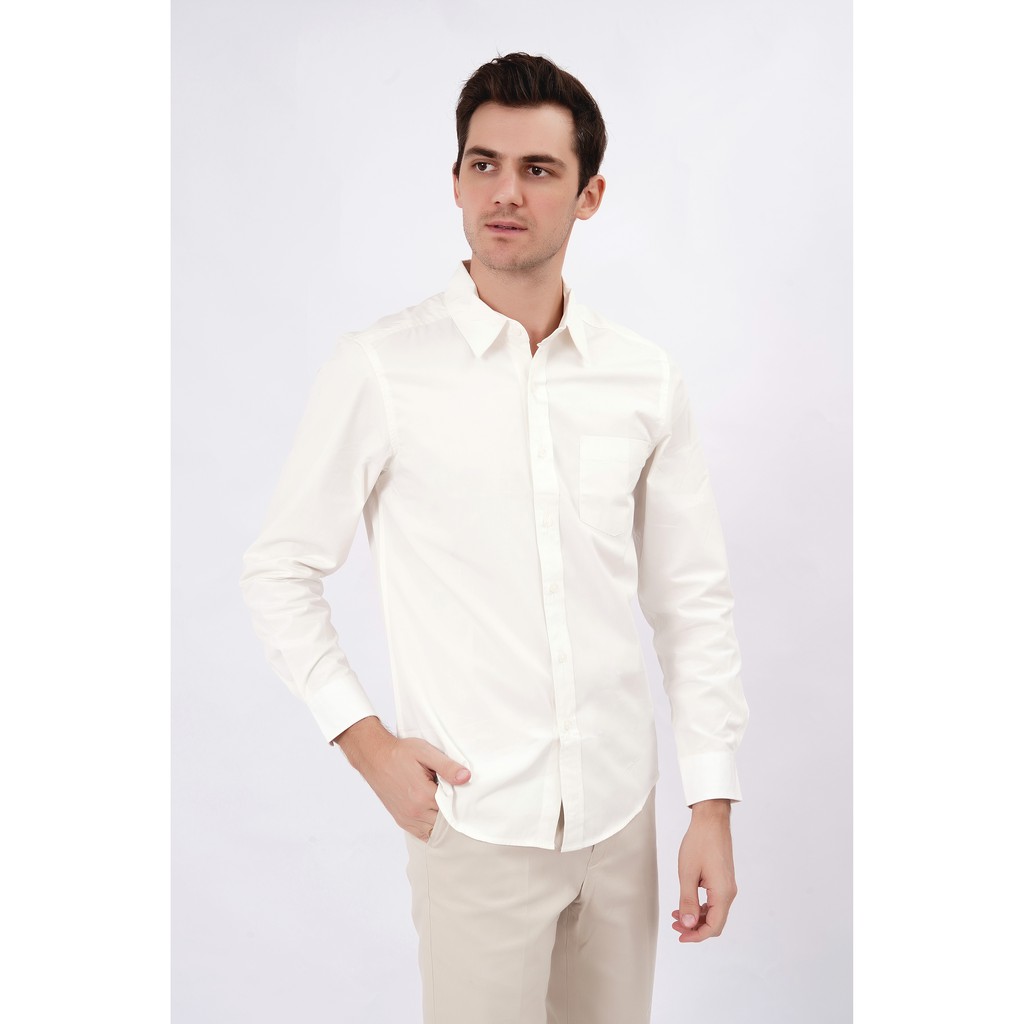Kemeja Pria Polos Putih 0099 Lengan Panjang YEGE