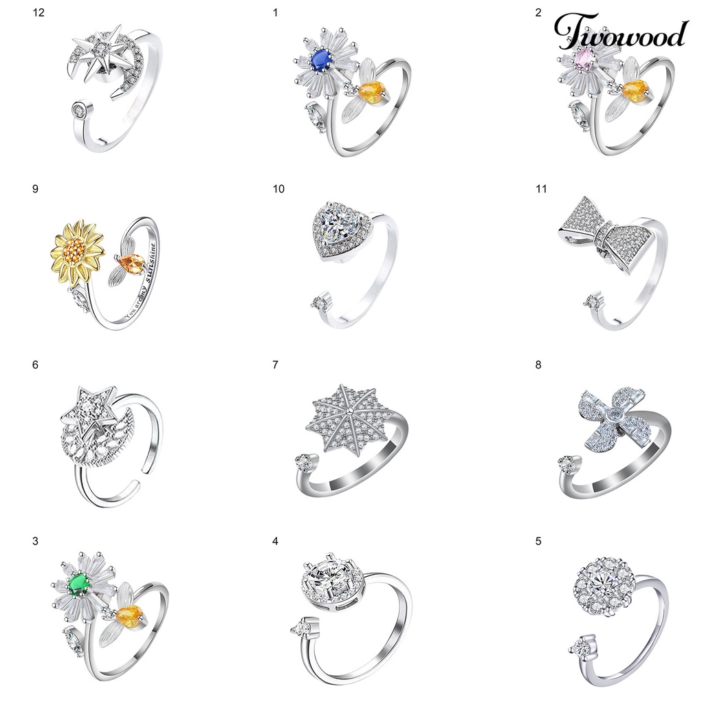 Cincin Model Putar Dapat Disesuaikan Untuk Unisex