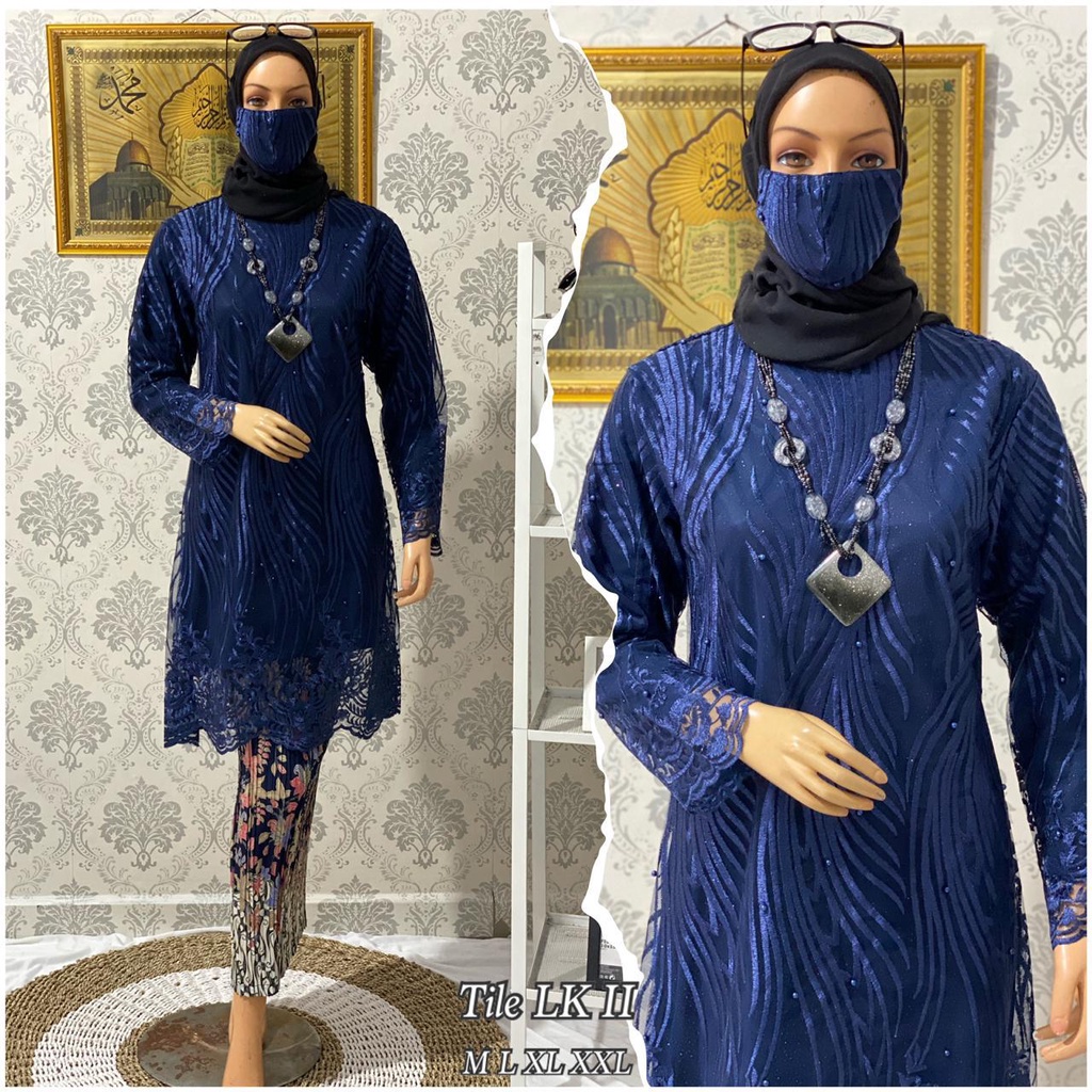 NAS&gt; KEBAYA TUNIK LK 2  / KEBAYA TILLE BORDIR IMPORT / KEBAYA TUNIK MODERN / TUNIK KEBAYA PESTA