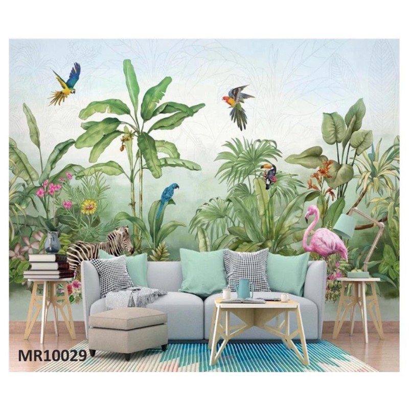 Wallpaper Photowall Mural Dinding Motif Burung Tropical