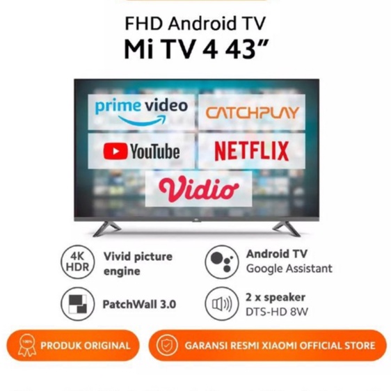 Xiaomi Mi Tv 4 LED Smart Android TV [43 Inch] Resmi