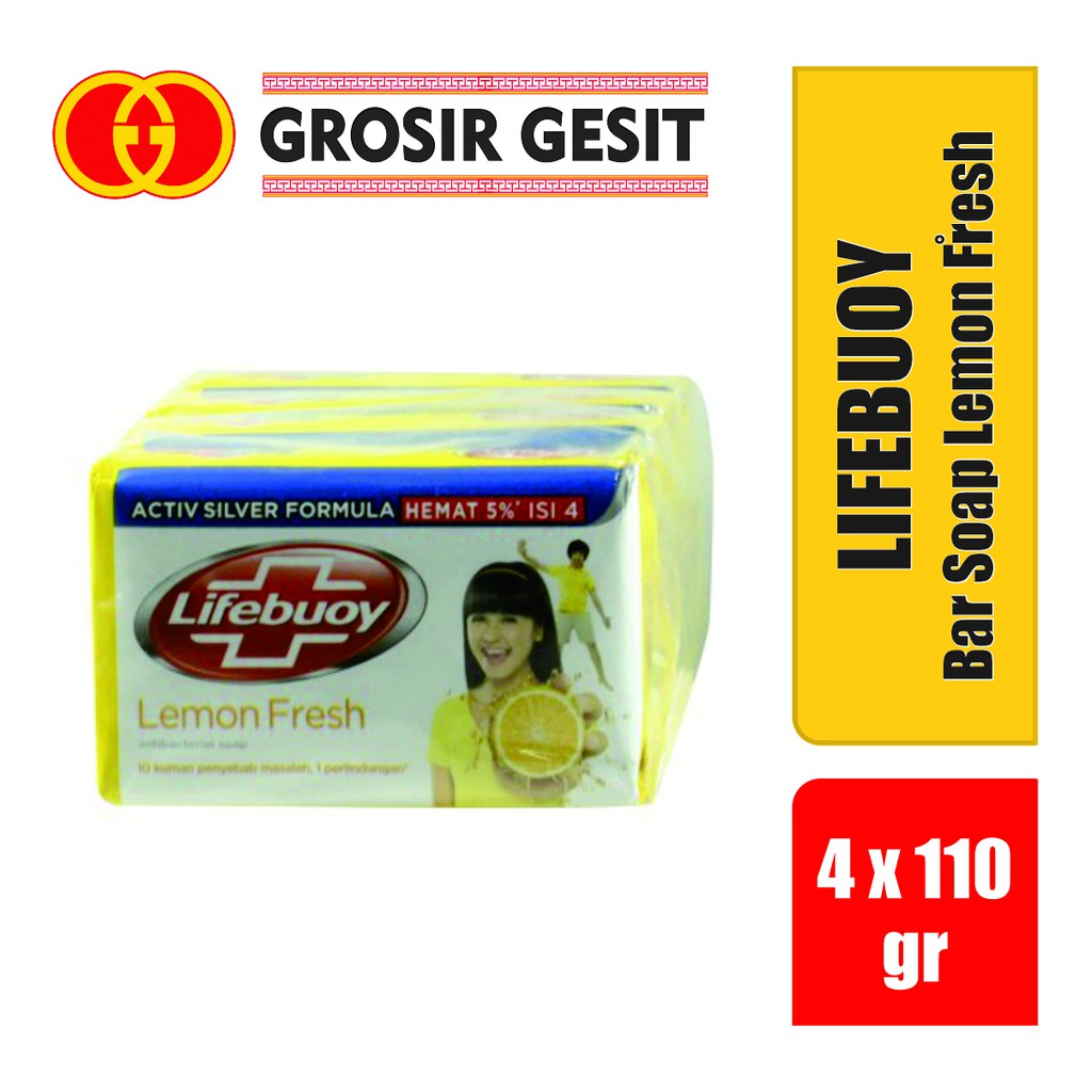 Lifebuoy Sabun Batang Isi 4 Pcs @110gr
