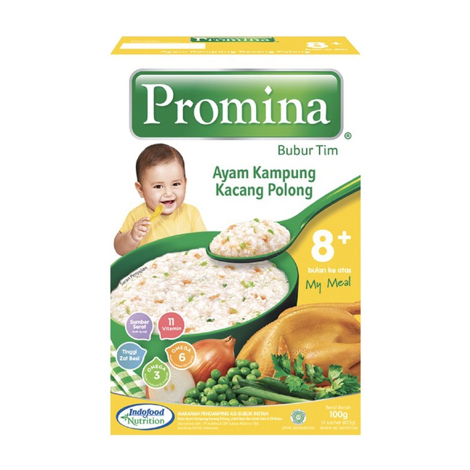 Promina Bubur Tim Ayam Kampung Kacang Polong 8M+ 100g