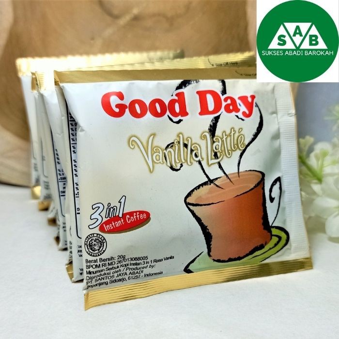 

Kopi GoodDay Good Day Vanilla Latte | Isi 1 Renceng (10pcs) 20 gr