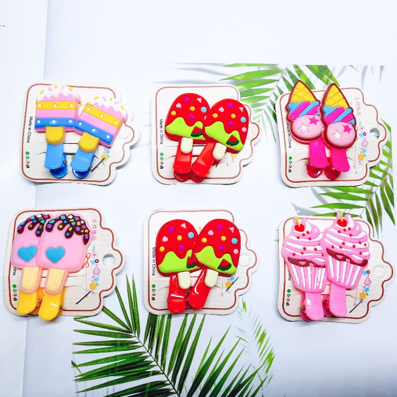 [2pcs] / 1 Pasang Jepit Anak Motif Ice Cream Korea style Best Seller