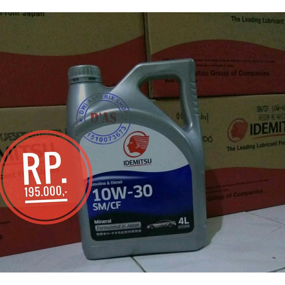 Diskon Besar Oli Mesin Mobil Idemitsu 4L 10-30 10W-30