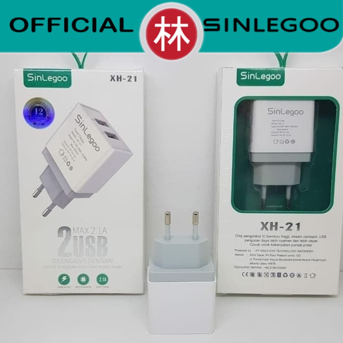 Sinlegoo XH-21 Travel Charger Dual USB Quick Charge 2.1A