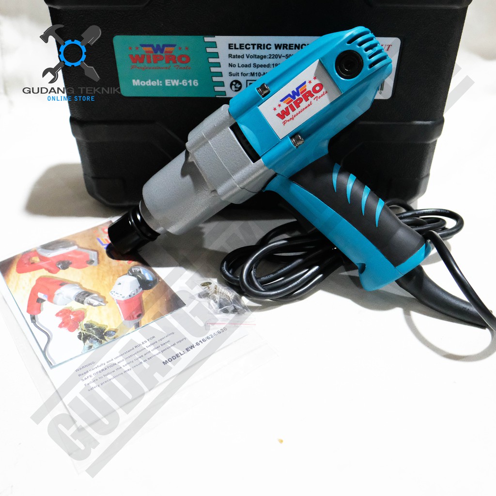 Wipro EW-616 Electric Impact Wrench 1/2 Inch Mesin Buka Baut Angin Air Impact Listrik