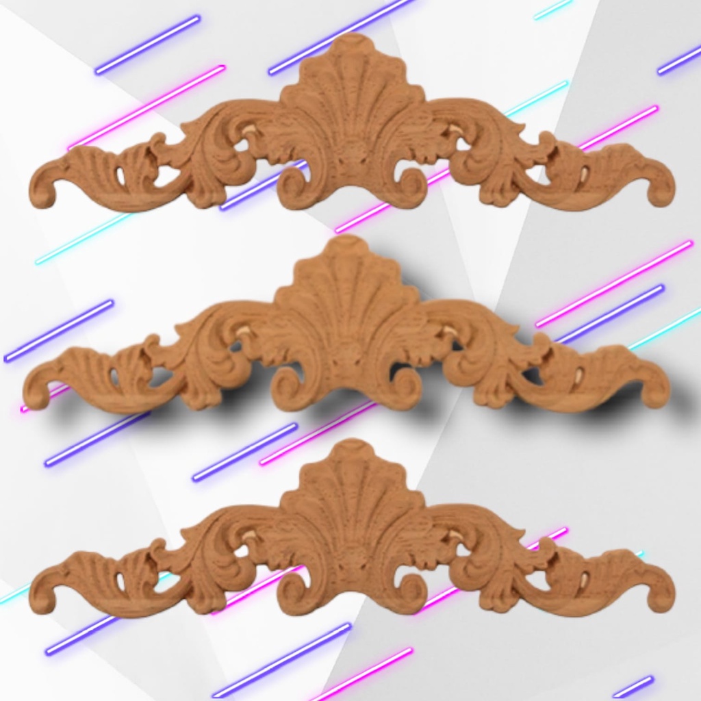 [COD] Ornamen Ukir Tempel Pajangan Ukir tempel Motif Kerang ukuran 60 x 15 Asli Buatan Jepara