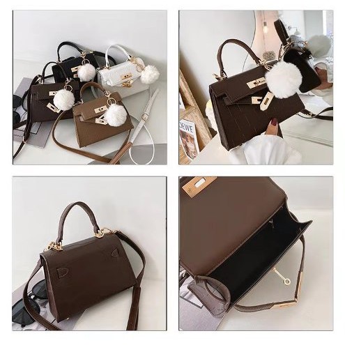 BJ64626 - BLACK/COFFEE/KHAKI/WHITE - TAS SLEMPANG SALE FREE GANTUNGAN POM BULU WANITA FASHION IMPORT MODIS ELEGAN TERMURAH TERLARIS TERBARU BAGSTORE JAKARTA TAS BATAM ZC4626