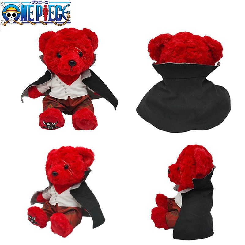 One Piece Shanks Red Teddy Bear Mainan Mewah Boneka Lembut Peluk Boneka Hadiah Anak 7.4in