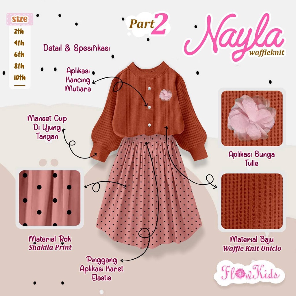 Setelan anak Skirt Nayla Waffle Knit by Flowkids