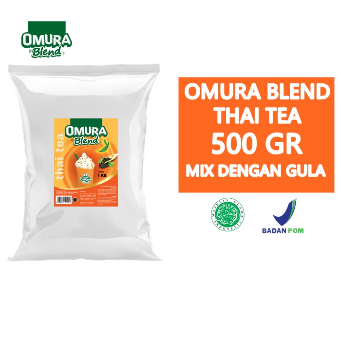 

Omura blend bubuk minuman mix rasa Thai Tea / Teh Thailand 500 gr