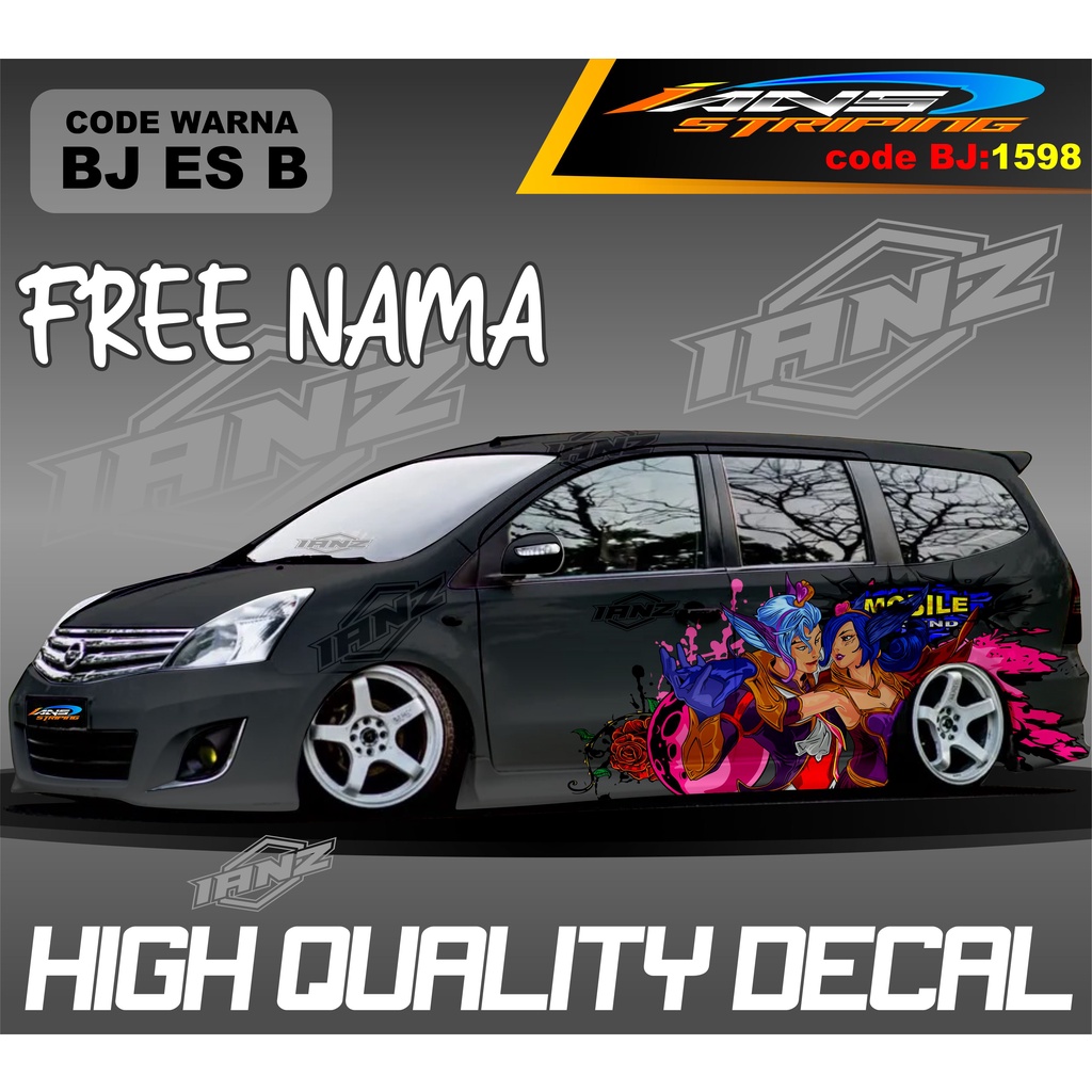 STICKER DECAL  MOBIL GRAND LIVINA MOTIF MOBILE LEGEND / STIKER MOBIL TERIOS XPANDER NEW DESAIN / VARIASI STIKER MOBIL AVANZA XENIA