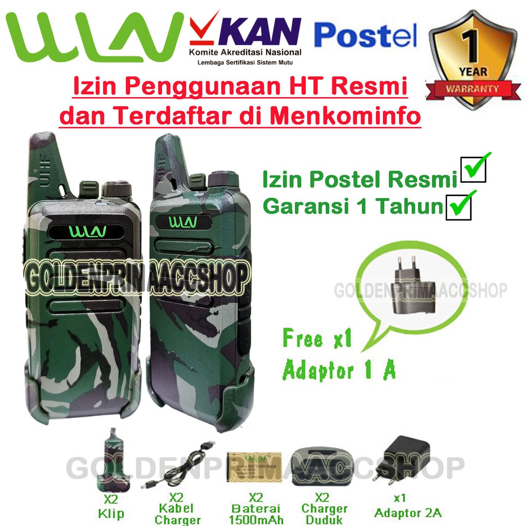HT WLN KD-C1 VARIASI LORENG + CHARGER DUDUK (DESKTOP) ISI 2 PCS