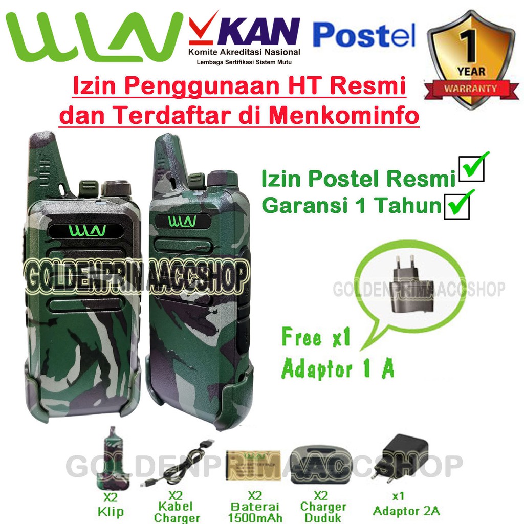 HT WLN Two-Way Radio -LORENG HIJAU ARMY 2 (isi2pcs)