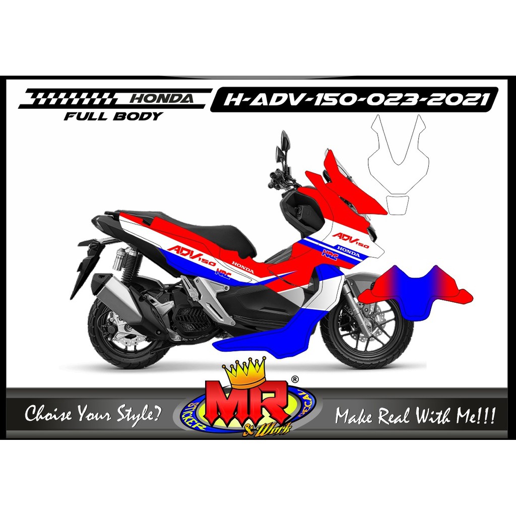 Decal Motor Honda ADV 150 Modifikasi Stiker Fullbody Road Race Grafis