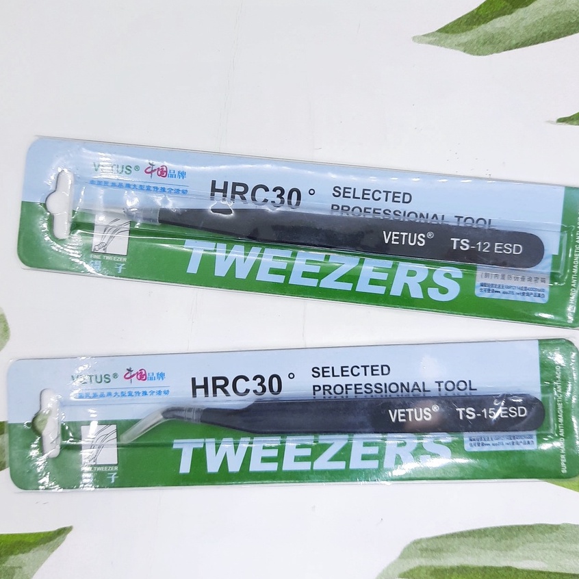 Tweezer Pinset vetus hitam Premium / Standard  Eyelash Extension