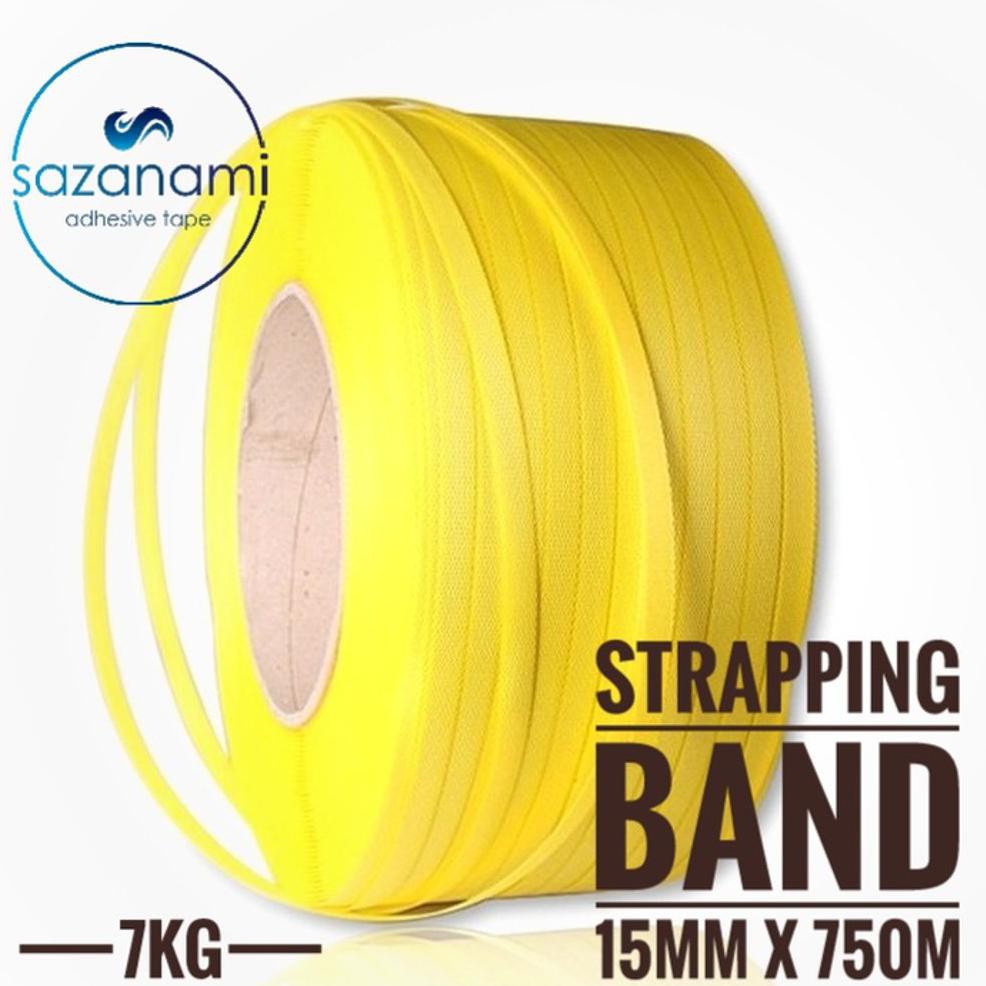 

TERMURAH STRAPPING BAND 15MM X 750M TALI PACKING TALI KLAM WARNA KUNING 7KG