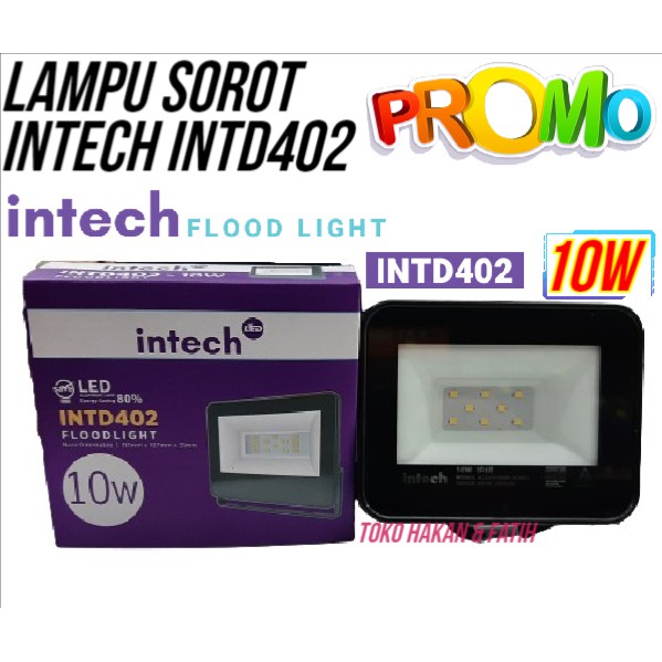 Termurah ~ Intech LED Flood Light - Putih - Lampu Sorot Led Intech INTD402 Floodlight 10Watt / 20Wat