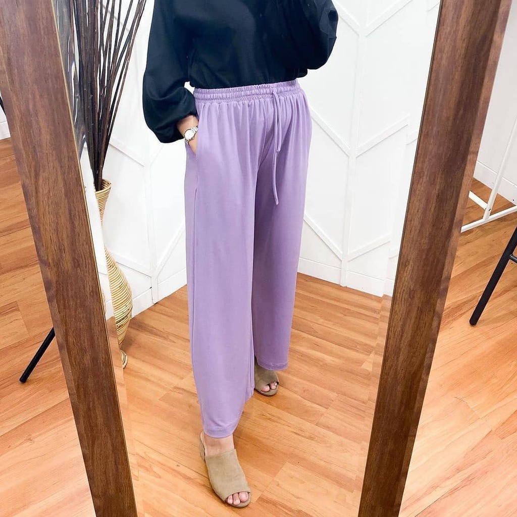 [ARFA STYLE] Kulot Rami - Celana Bahan JUMBO MURAH - Warna Lilac - COD-1
