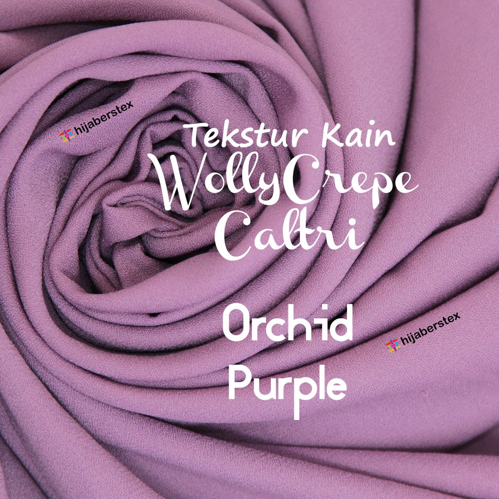 Hijaberstex 1 2 Meter Kain Wollycrepe Caltri Orchid Purple Shopee Indonesia