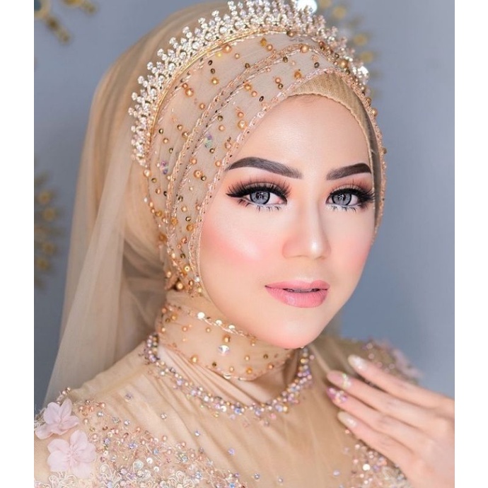 slayer pengantin /veil pengantin /hijab pengantin /veil mutiara /veil dymon original