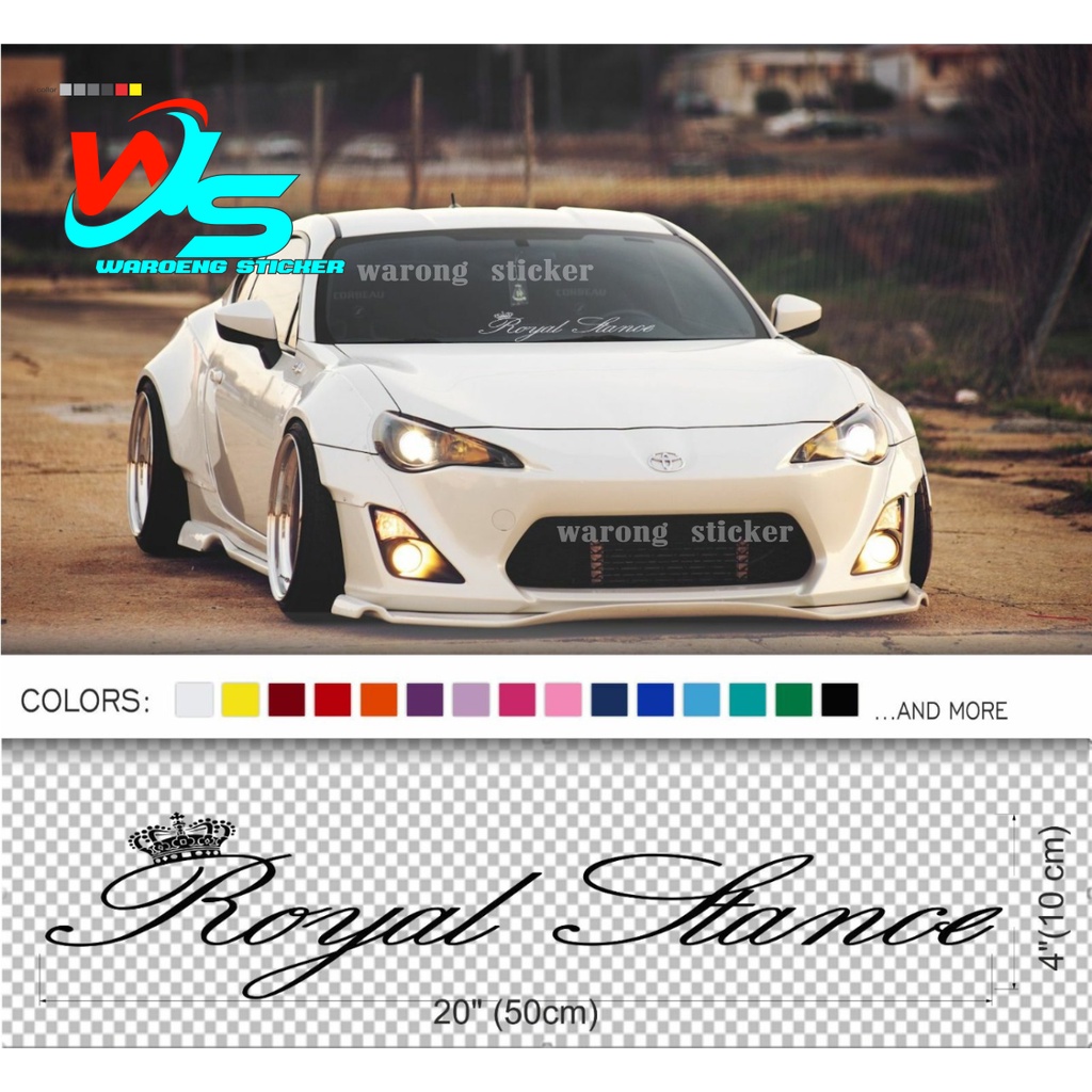 Jual stiker kaca mobil royal stance sticker mobil jdm royal stance kaca depan/belakang Shopee