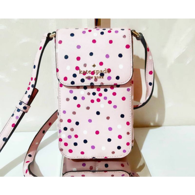 Kate spade phone crossbody tas hp original Women's Staci Festive Confetti North South Flap Phone Cro