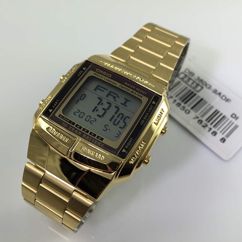 Casio Original DB-360G-9A / DB 360G 9A - Unisex Digital Stainless Gold