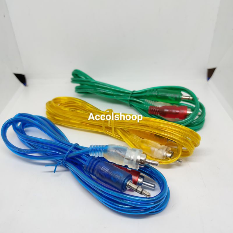 Kabel Aux Audio 2in1 1.5M / Aux Audio 2 ke 1 Video Musik 1.5Meter