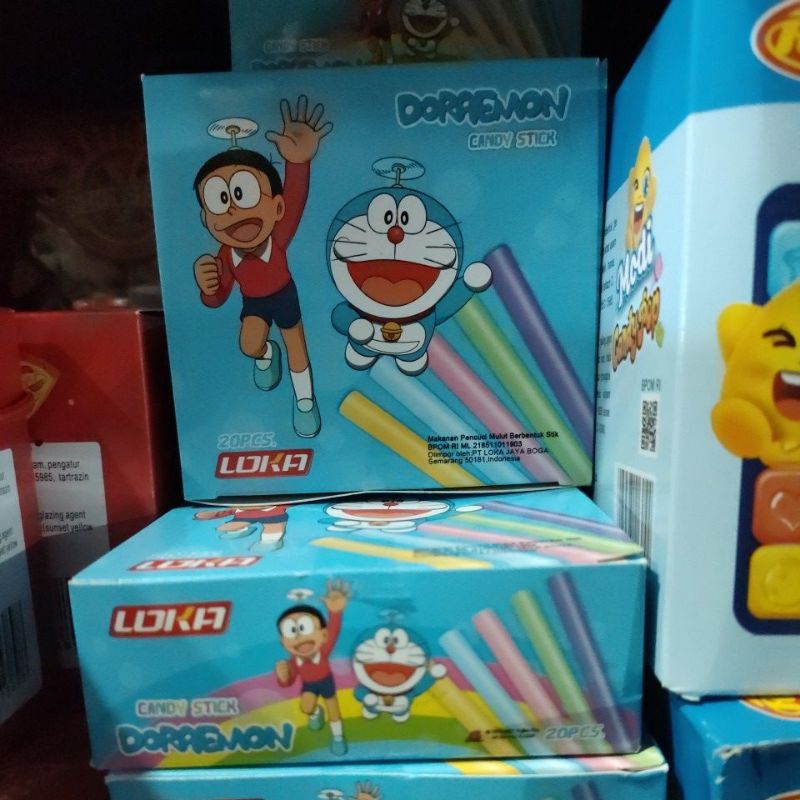 loka kembang gula lunak jeli aneka rasa doraemon jelly candy stick