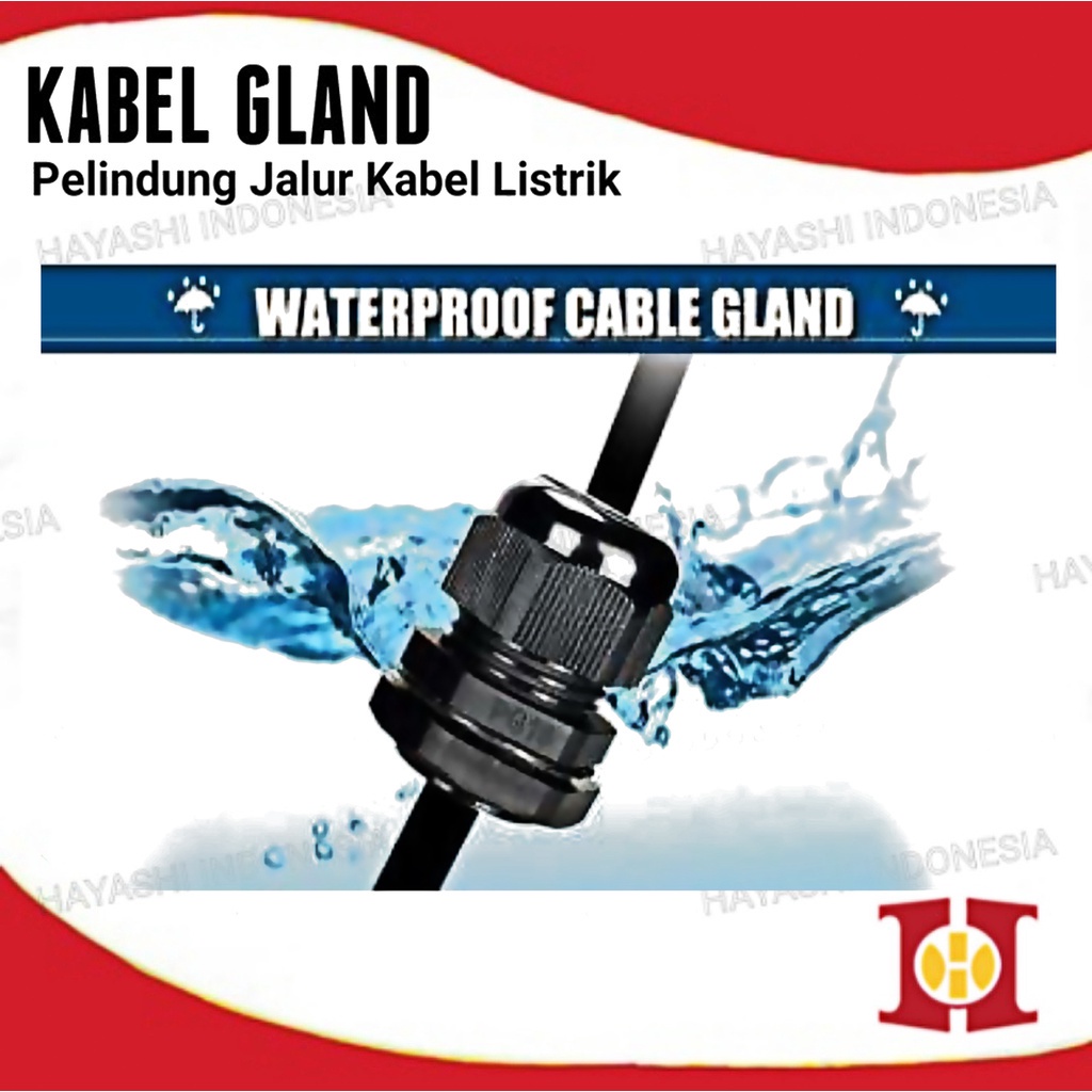 Gland Cable Kabel Glan Waterproof PG 25 29 36 42 48 63 Hitam Putih