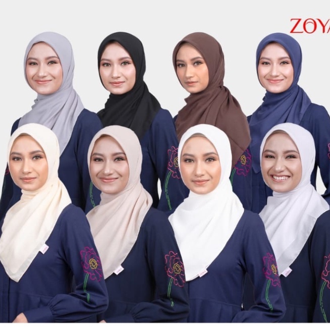 Zoya Kerudung Segi Empat Polos Berna Plain Scraf