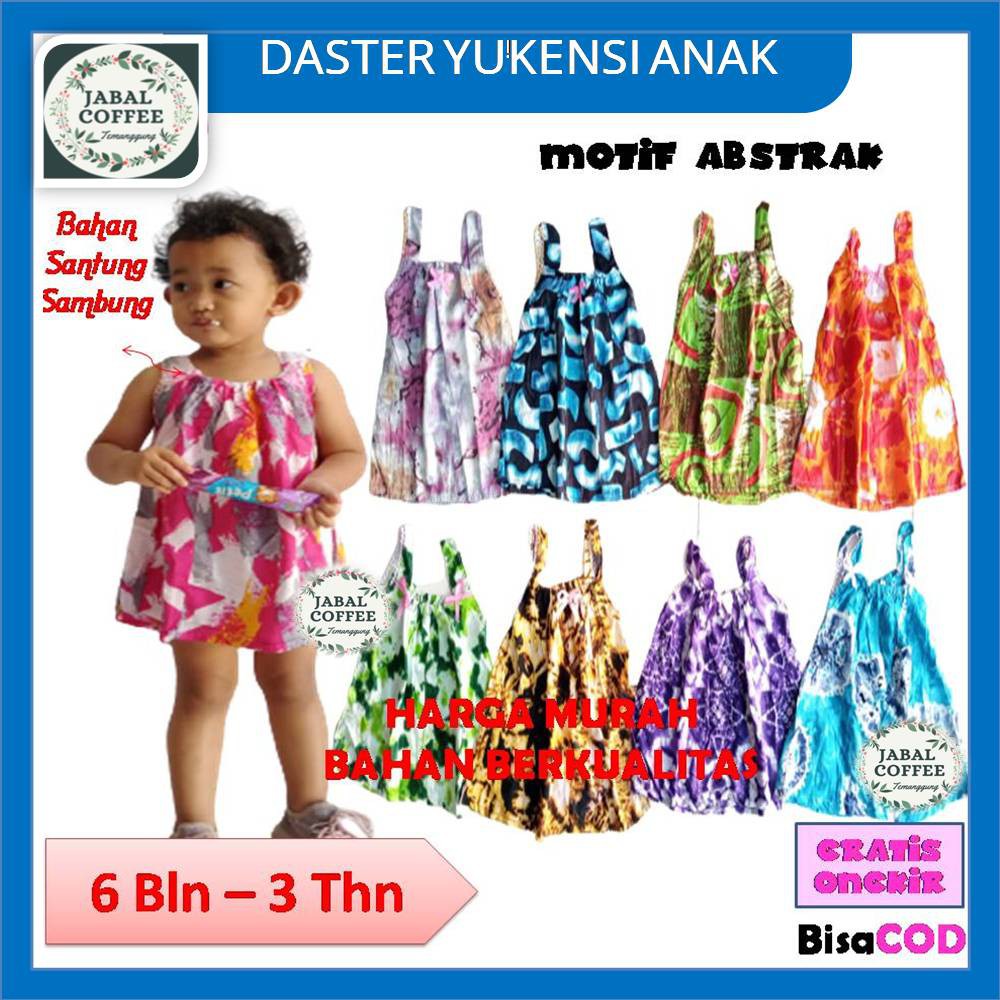 Daster Sambung Yukensi Anak Cewek / Daster Anak Perempuan Murah /Daster Batik Bayi 6 Bulan - 1 Tahun