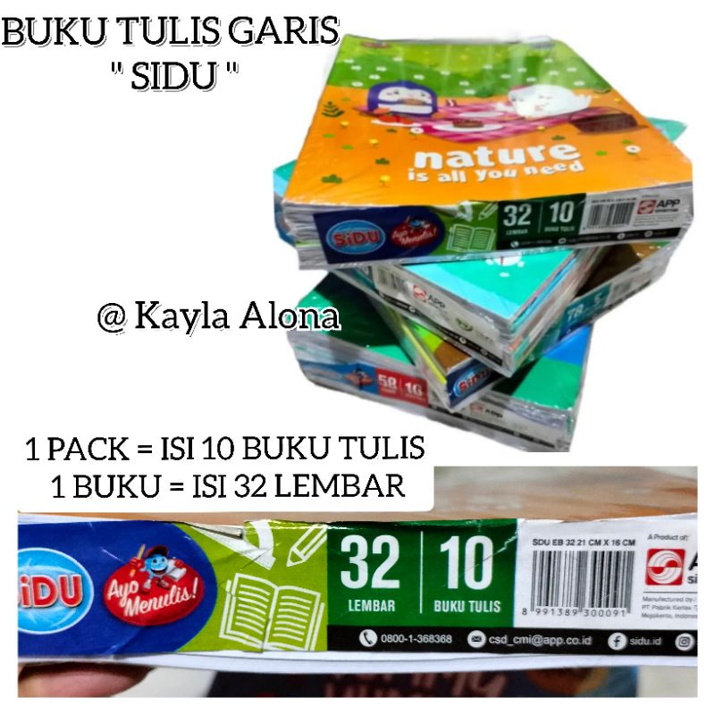 

BUKU TULIS GARIS " SIDU " 32 LEMBAR ( Harga 10 pcs Buku Tulis )