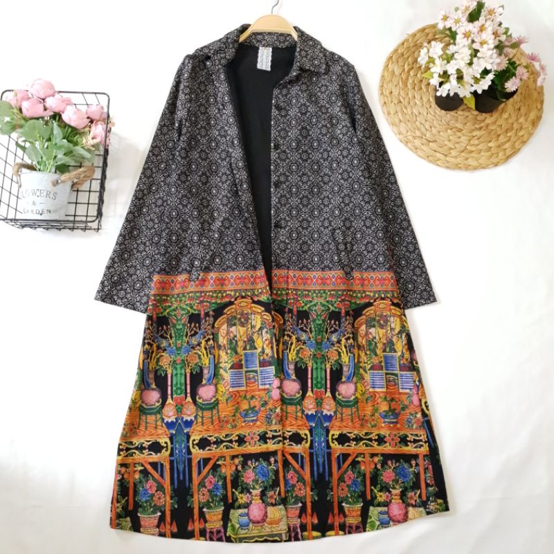 VINTAGE PRINT GEOGOUS TUNIC OUTER