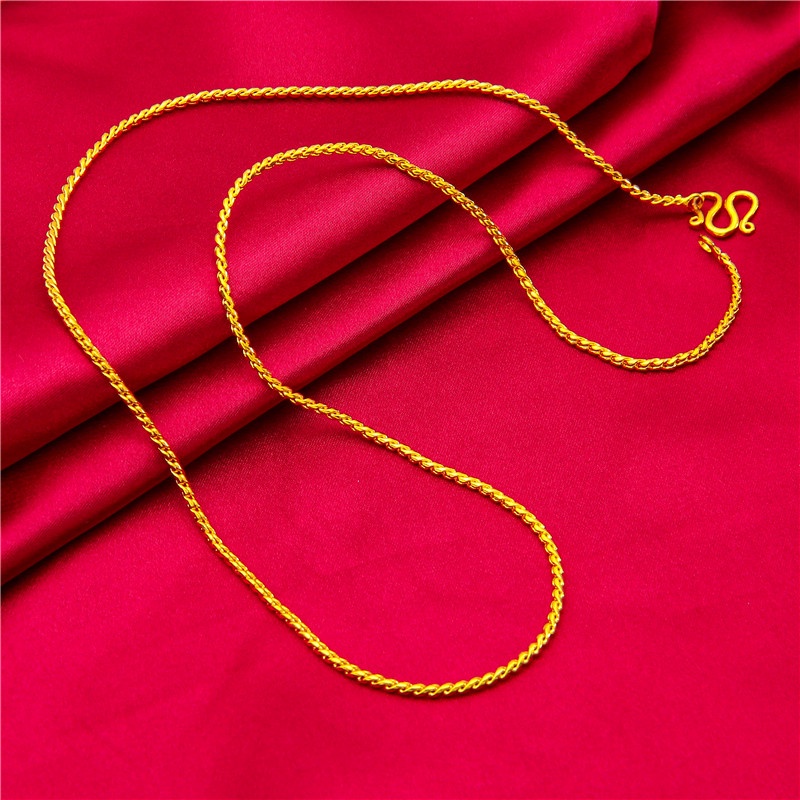 Kalung Rantai Emas Emas Asli Kadar 375Hias Mutiara Untuk Wanita