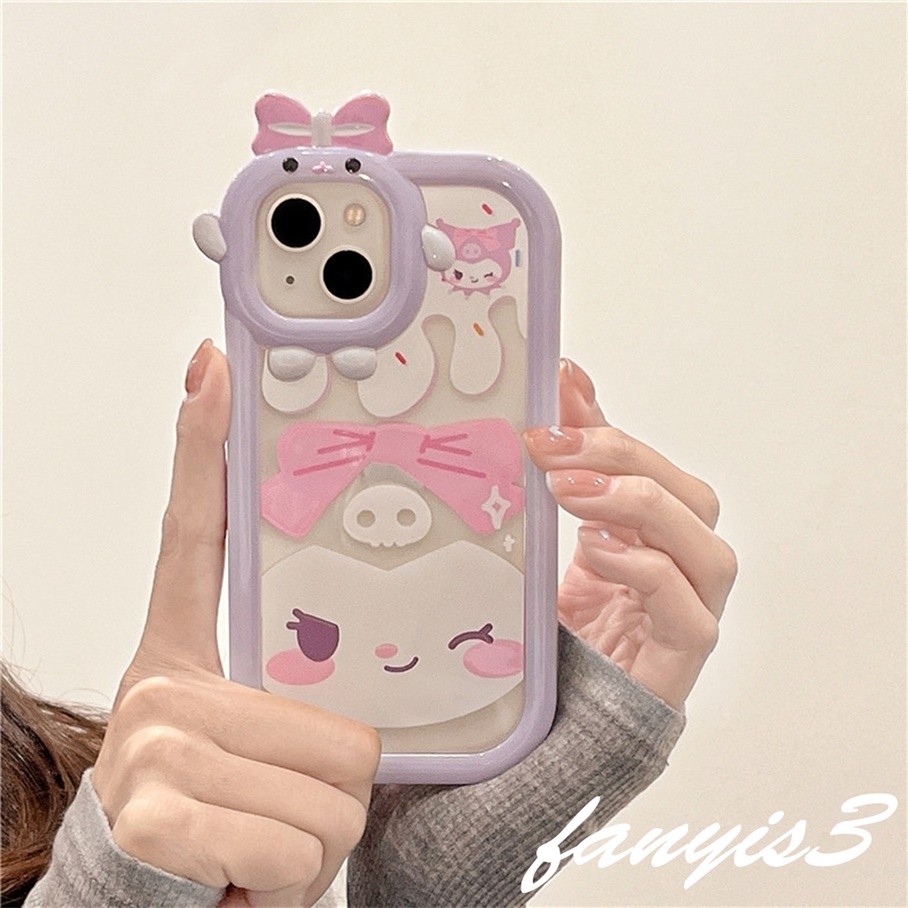 Compatible For iPhone 14 13 12 11 Pro Max X XR Xs Max 8 7 6 6s Plus SE 2020 Soft Case Pelindung Desain Kartun Kuromi Untuk