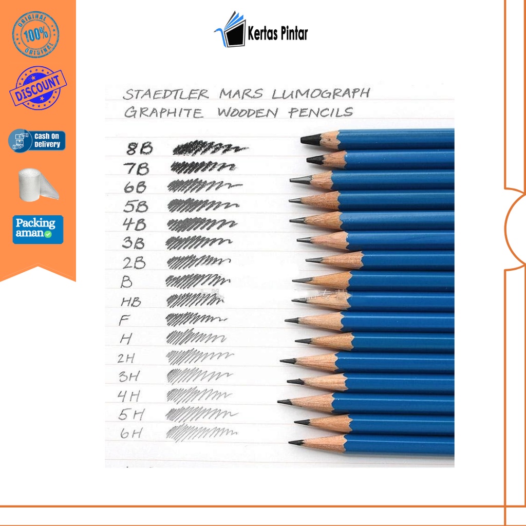 

PENSIL STAEDTLER 2B 3B 4B 6B 7B 2H 4H 6H BIRU