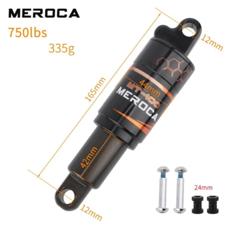 Meroca Rear Shock 165mm Rear Shock Oil Spring Panjang 165 Sepeda MTB