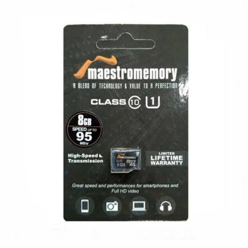 MICRO SD MAESTRO CLASS 10 8GB MEMORY CARD C10