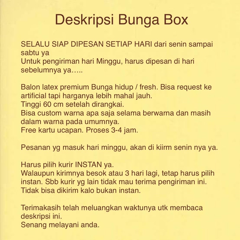 Bunga Box Balon murah meriah