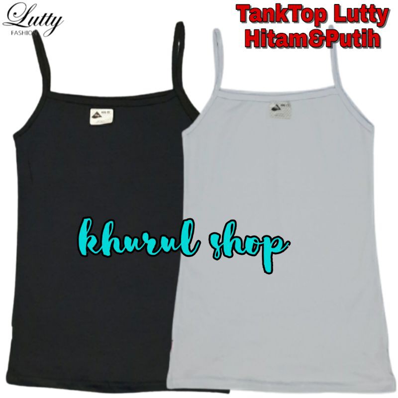 [1 PCS] TANK TOP LUTTY TALI KECIL WARNA HITAM&PUTIH | TANKTOP WANITA DEWASA