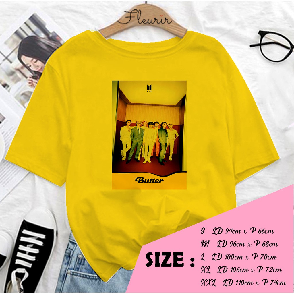 FLEURIR - KAOS  BUTTER ALL KPOP KAOS OVERSIZE KATUN KAOS WANITA DEWASA TUMBLR TEE UNISEX JUMBO